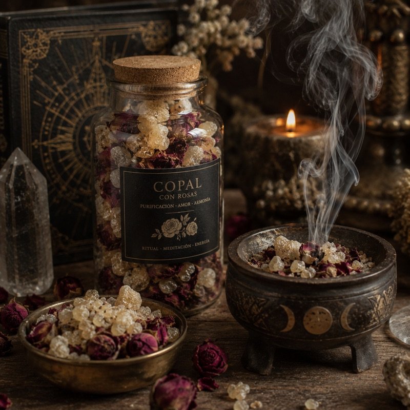 Copal con rosas